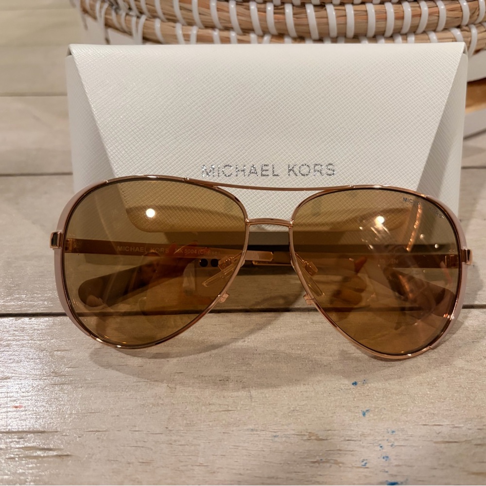 Michael Kors Gold Aviator Sunglasses